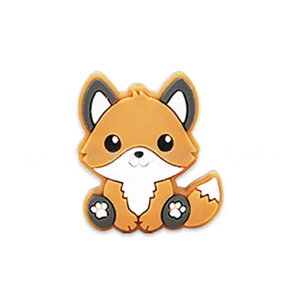 Flatback Fox Silicone Focal Beads for DIY Keychains Bracelet Pens