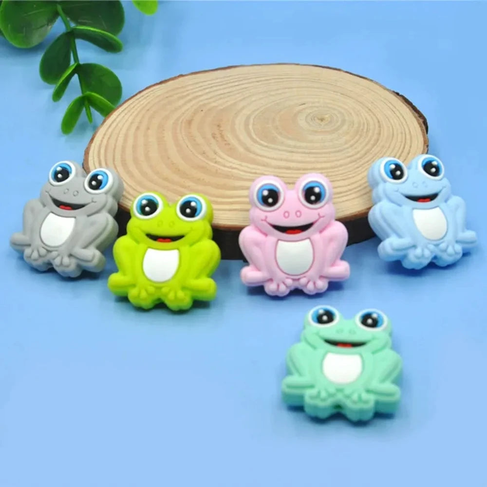 Flatback Frog Silicone Focal Beads for DIY Keychains Bracelet Pens