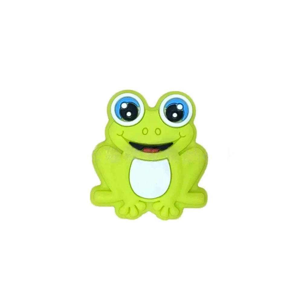Flatback Frog Silicone Focal Beads for DIY Keychains Bracelet Pens
