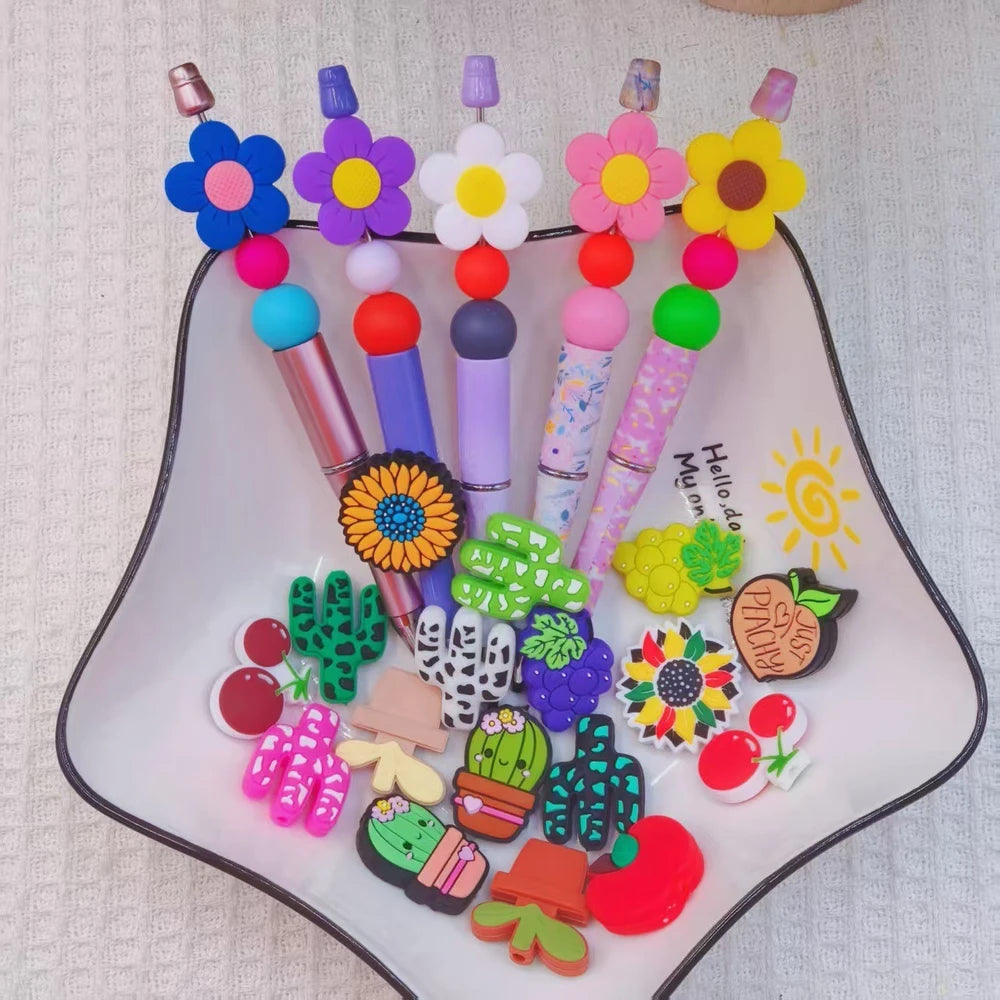 Flatback Fruit Silicone Focal Beads for DIY Pens Bracelet Keychains