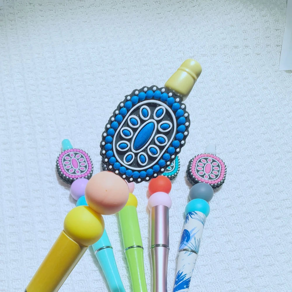 Flatback Gemstone Series Silicone Focal Beads for DIY Pens Keychains