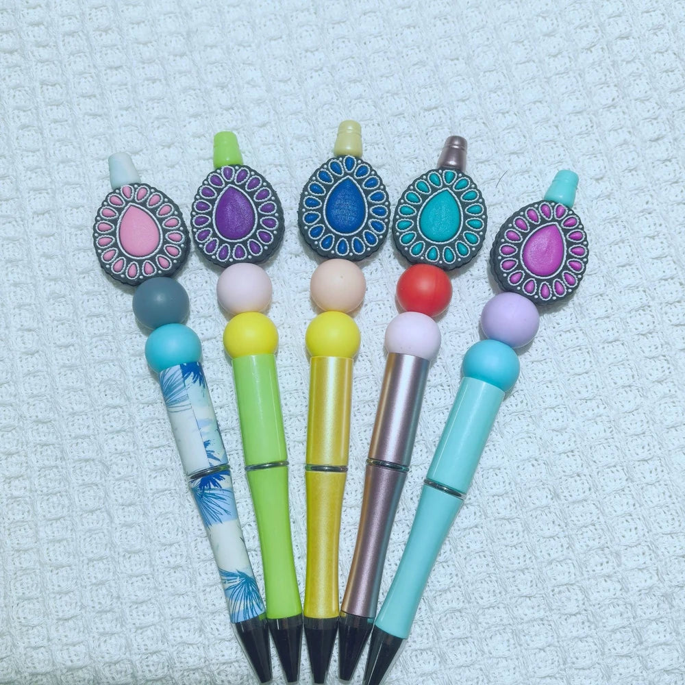 Flatback Gemstone Series Silicone Focal Beads for DIY Pens Keychains