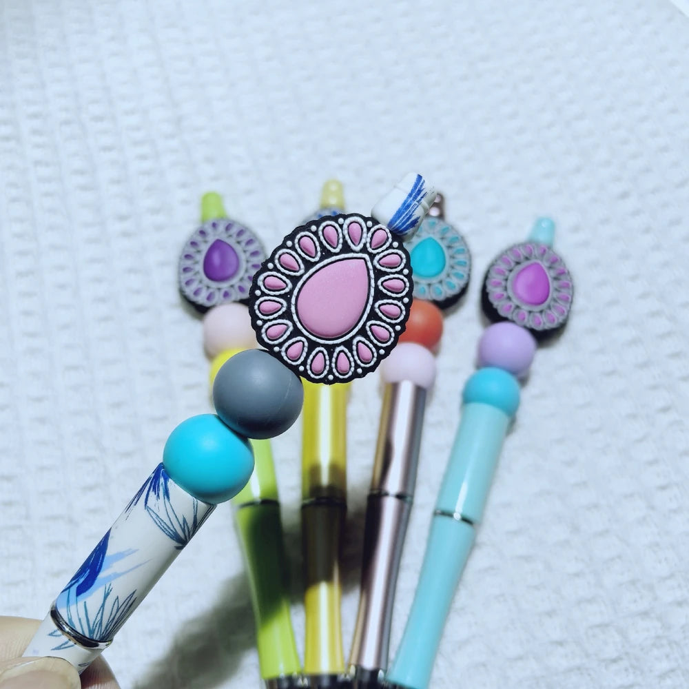 Flatback Gemstone Series Silicone Focal Beads for DIY Pens Keychains