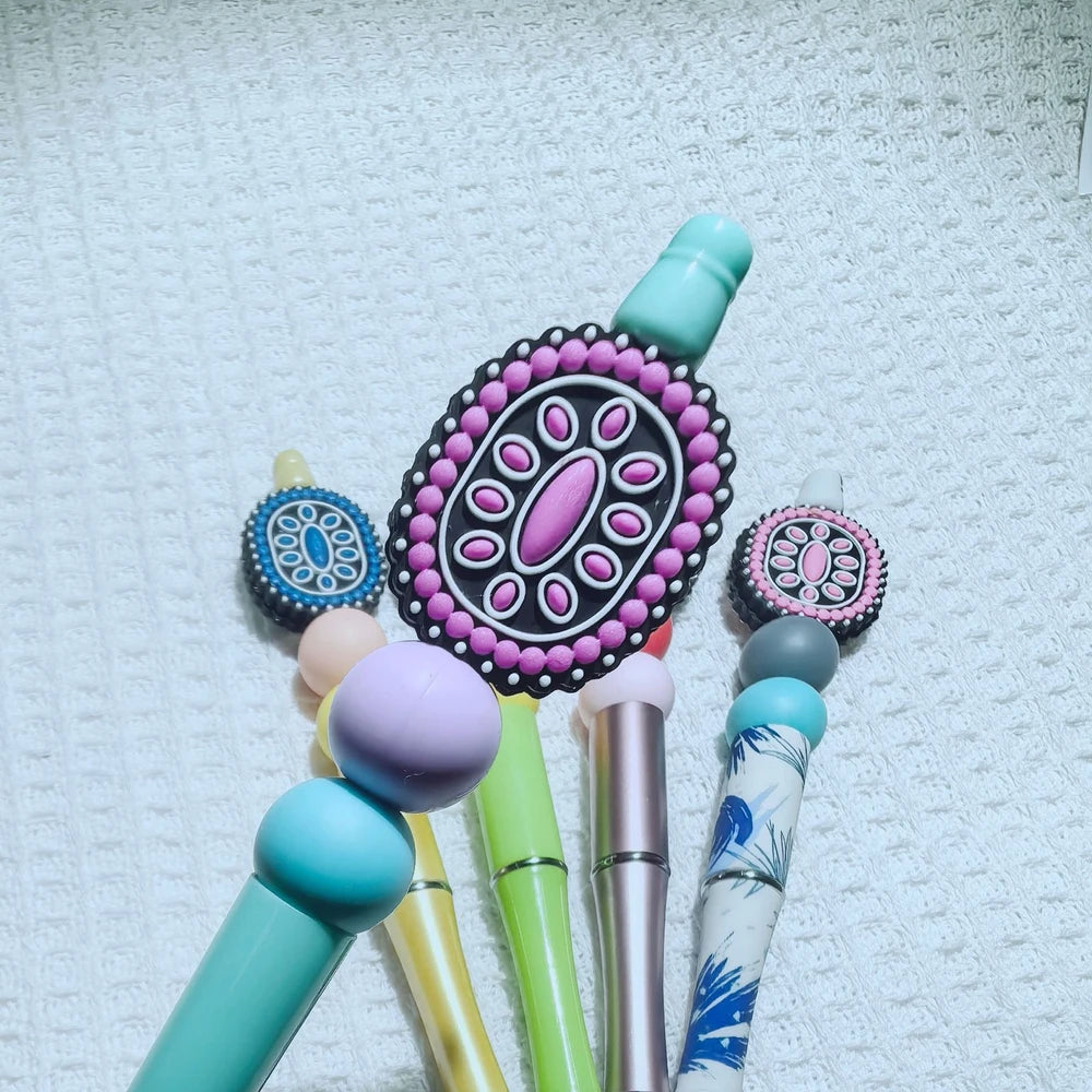 Flatback Gemstone Series Silicone Focal Beads for DIY Pens Keychains