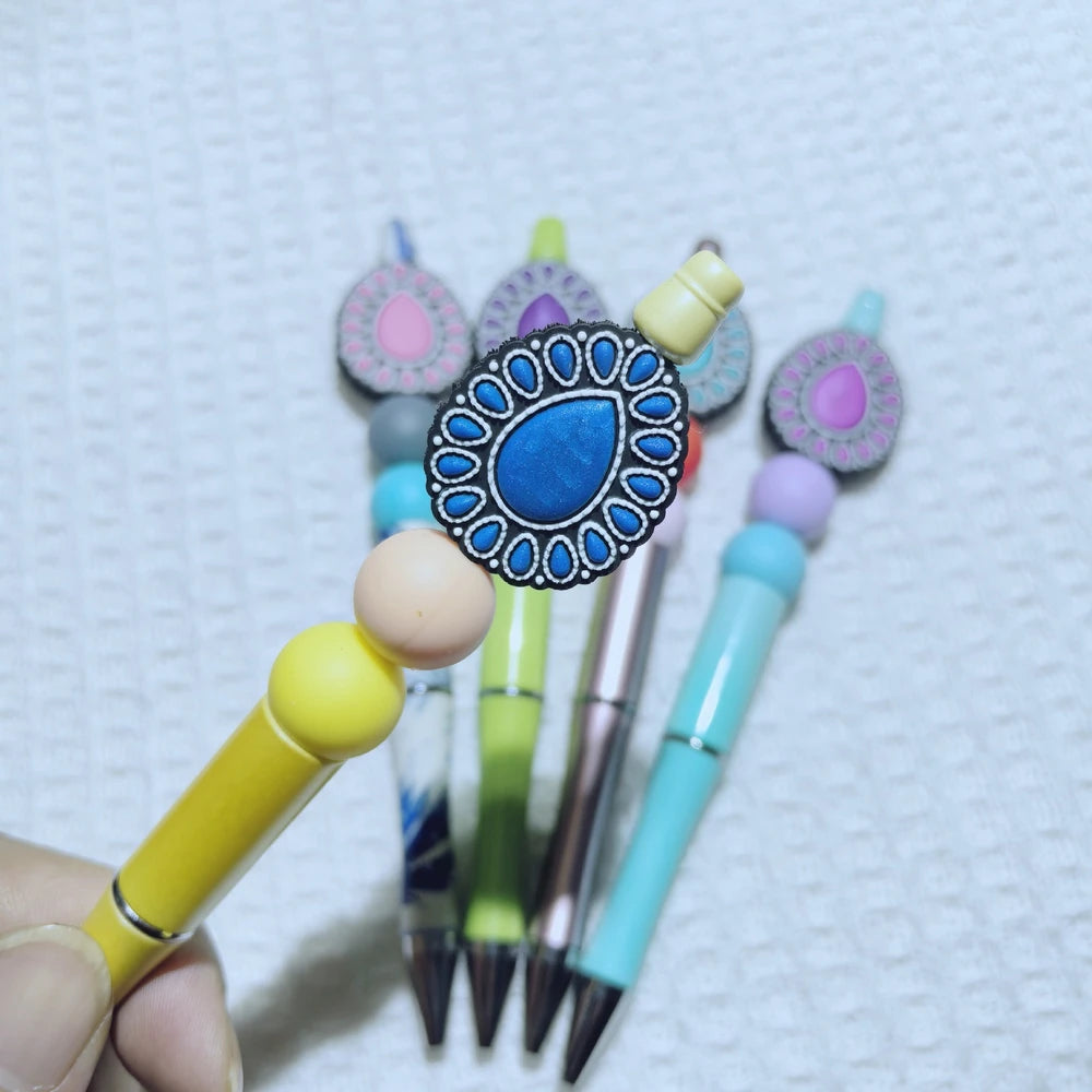 Flatback Gemstone Series Silicone Focal Beads for DIY Pens Keychains