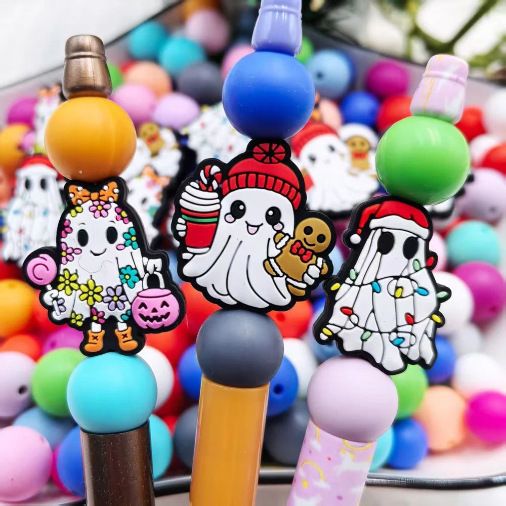 Flatback Ghost Silicone Focal Beads for DIY Pens Keychain Bracelet