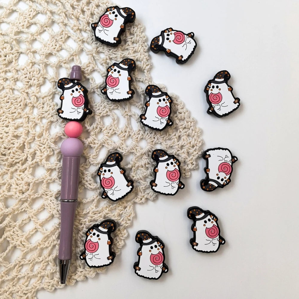 Flatback Ghost Silicone Focal Beads for DIY Pens Keychains Bracelet