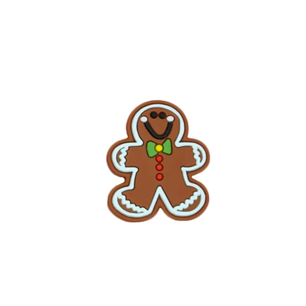 Flatback Gingerbread Man Silicone Focal Beads for DIY Keychains Bracelet Pens
