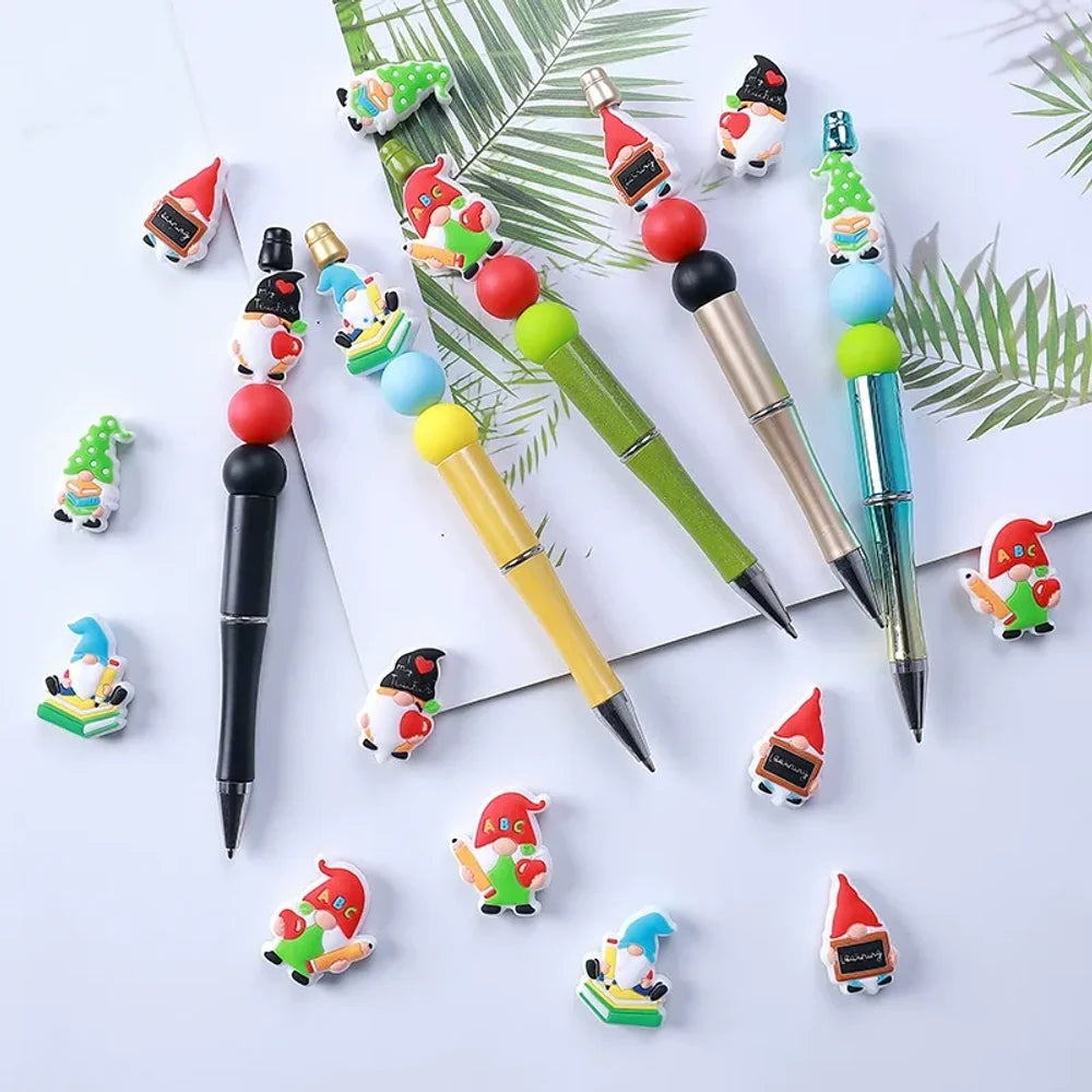 Flatback Gnome Silicone Focal Beads for DIY Pens Keychains