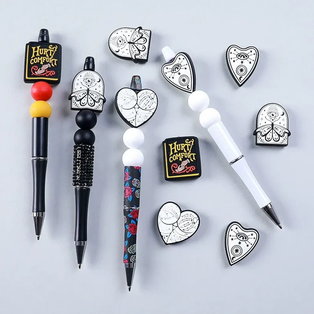 Flatback Gothic Style Silicone Focal Beads for DIY Pens Keychains