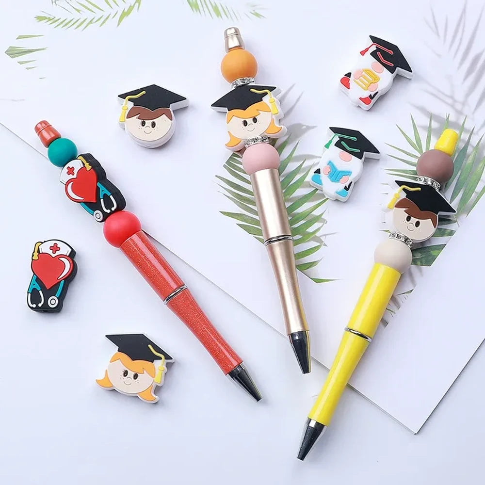 Flatback Graduation Season Silicone Focal Beads for DIY Pens Keychains
