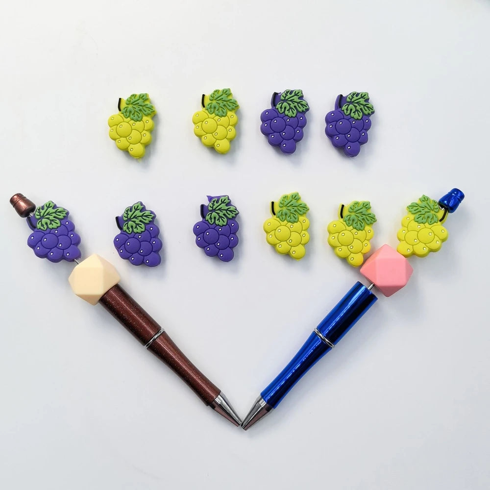 Flatback Grapes Silicone Focal Beads for DIY Pens Keychains Bracelet