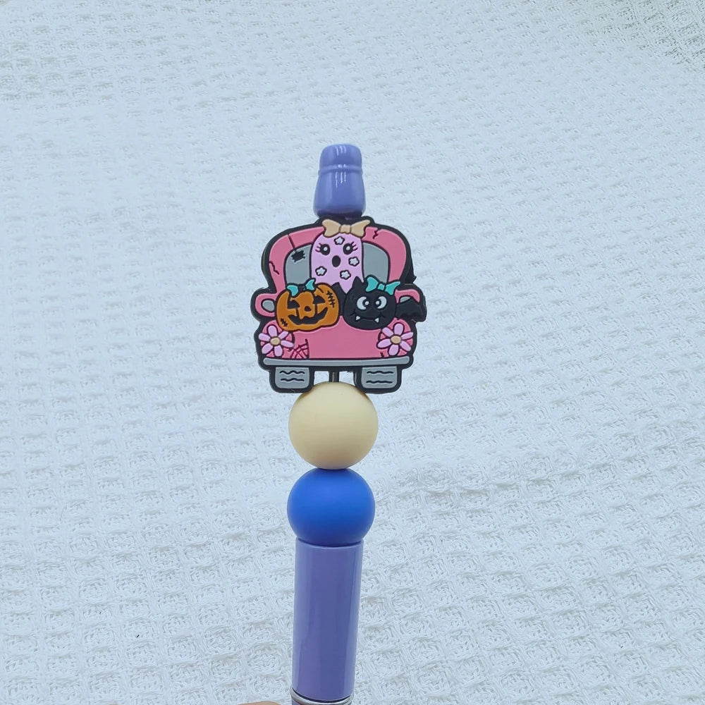 Flatback Halloween Car Series Silicone Focal Beads for DIY Pens Keychains