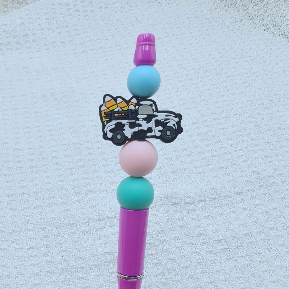 Flatback Halloween Car Series Silicone Focal Beads for DIY Pens Keychains