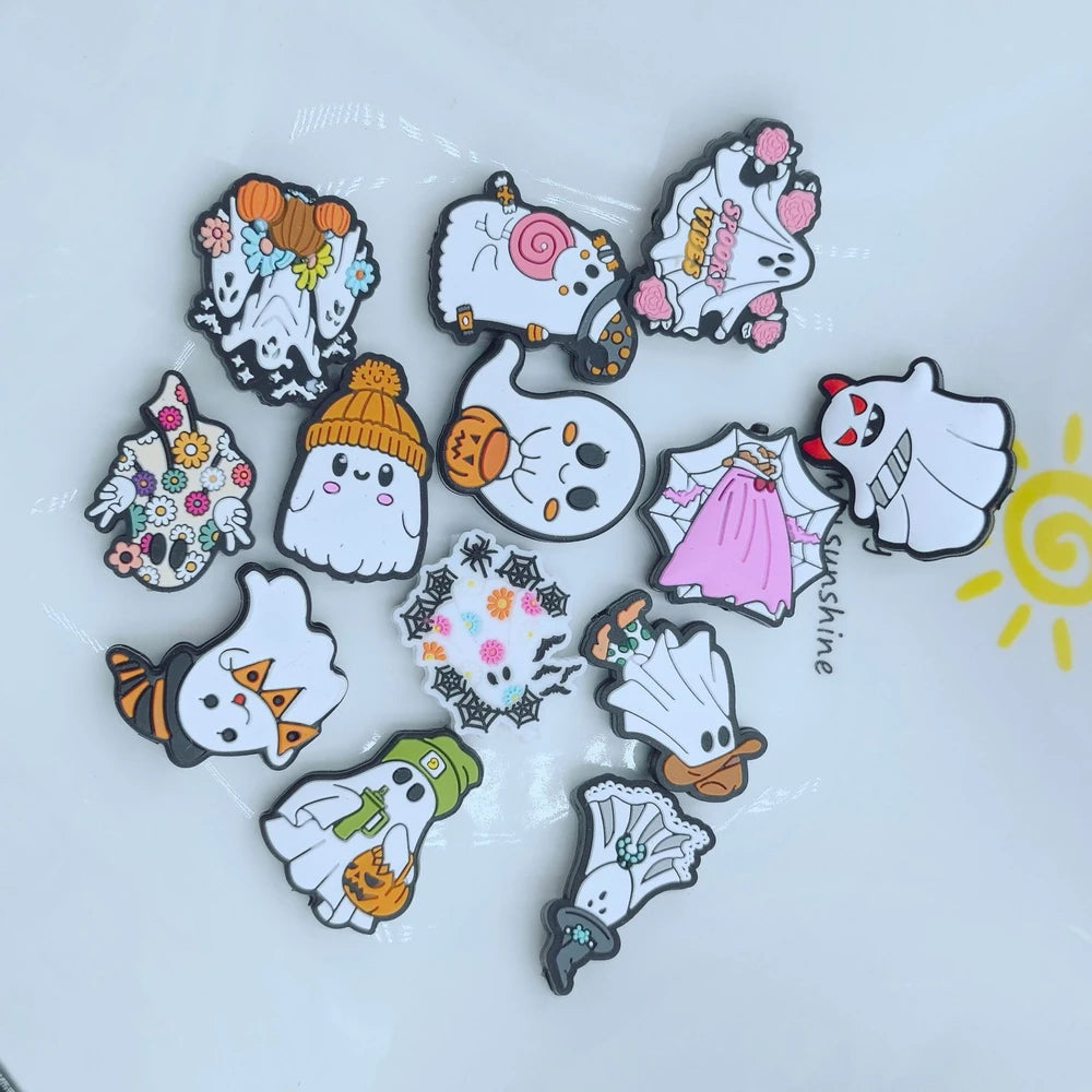 Flatback Halloween Ghost Series Silicone Focal Beads for DIY Pens Keychains