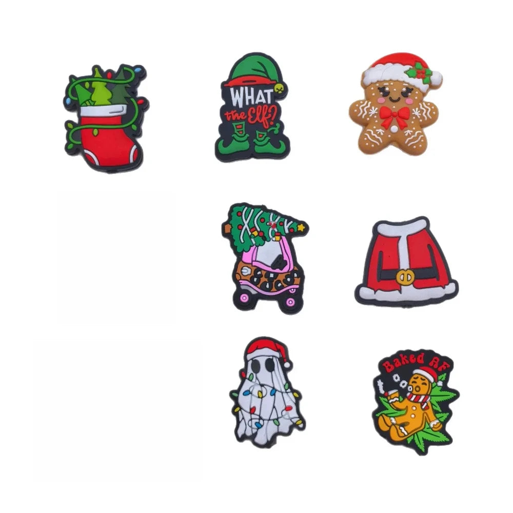 Flatback Christmas Series Silicone Focal Beads for DIY Pens Bracelet Keychains