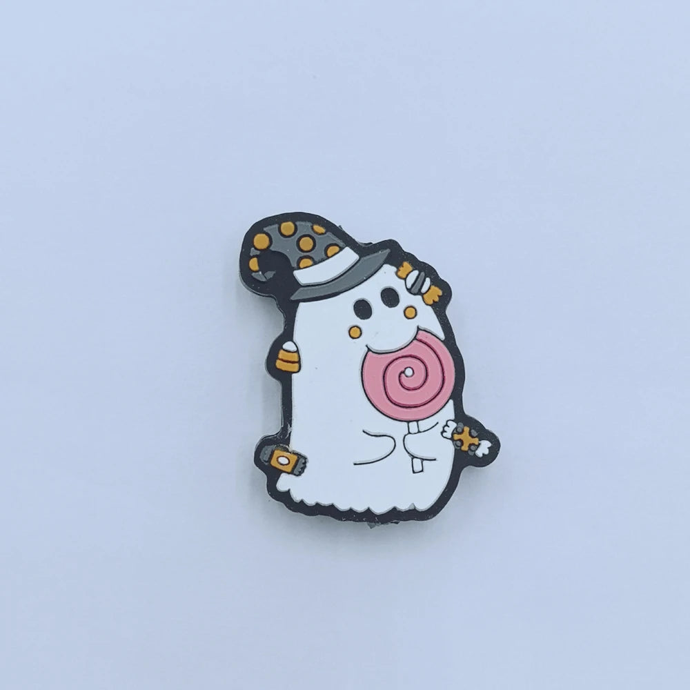 Flatback Halloween Ghost Series Silicone Focal Beads for DIY Pens Keychains