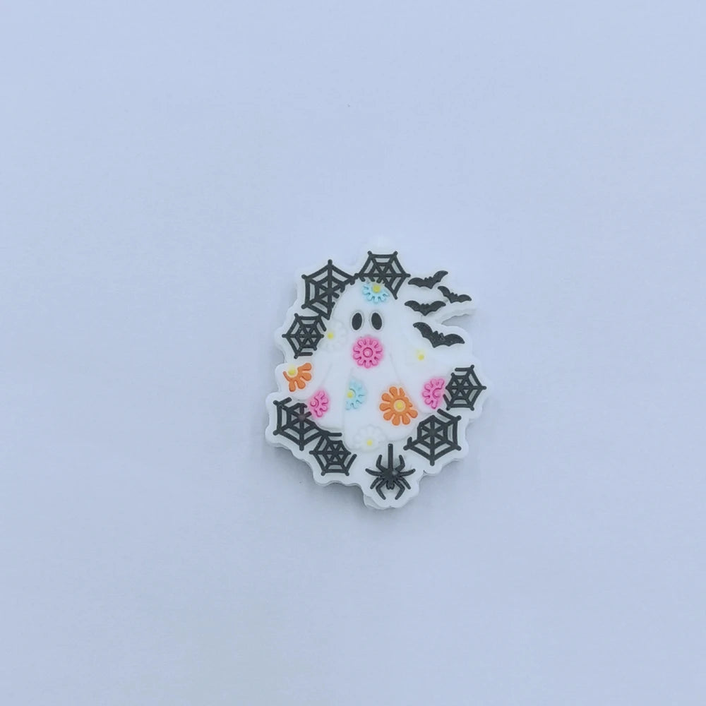 Flatback Halloween Ghost Series Silicone Focal Beads for DIY Pens Keychains