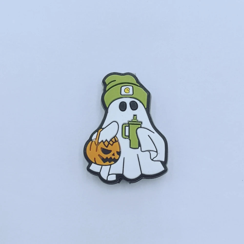 Flatback Halloween Ghost Series Silicone Focal Beads for DIY Pens Keychains