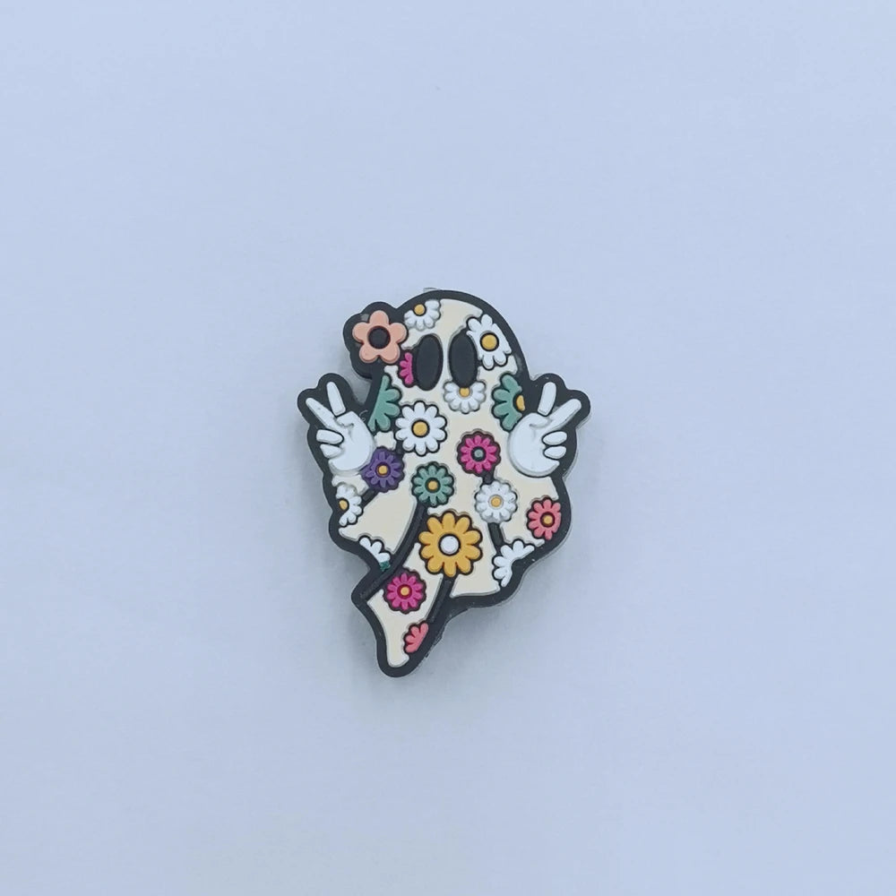Flatback Halloween Ghost Series Silicone Focal Beads for DIY Pens Keychains