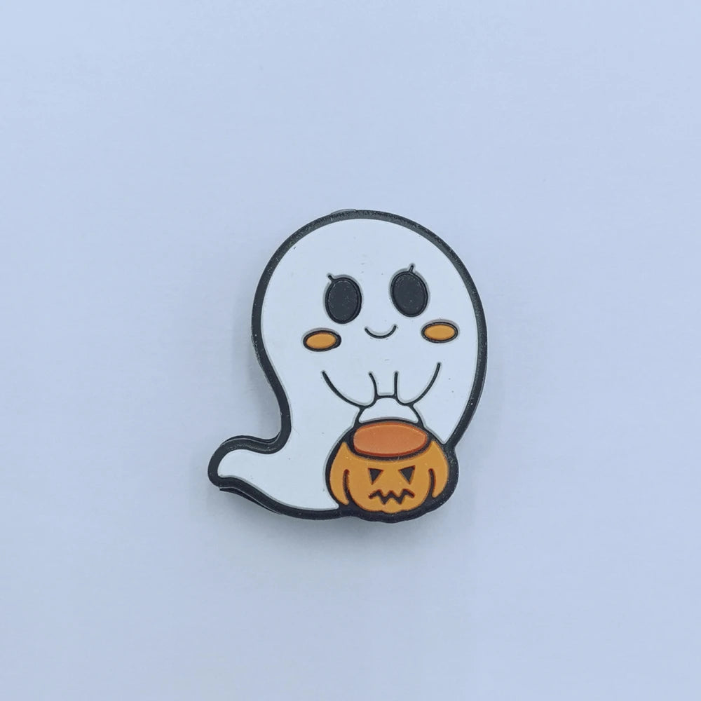 Flatback Halloween Ghost Series Silicone Focal Beads for DIY Pens Keychains