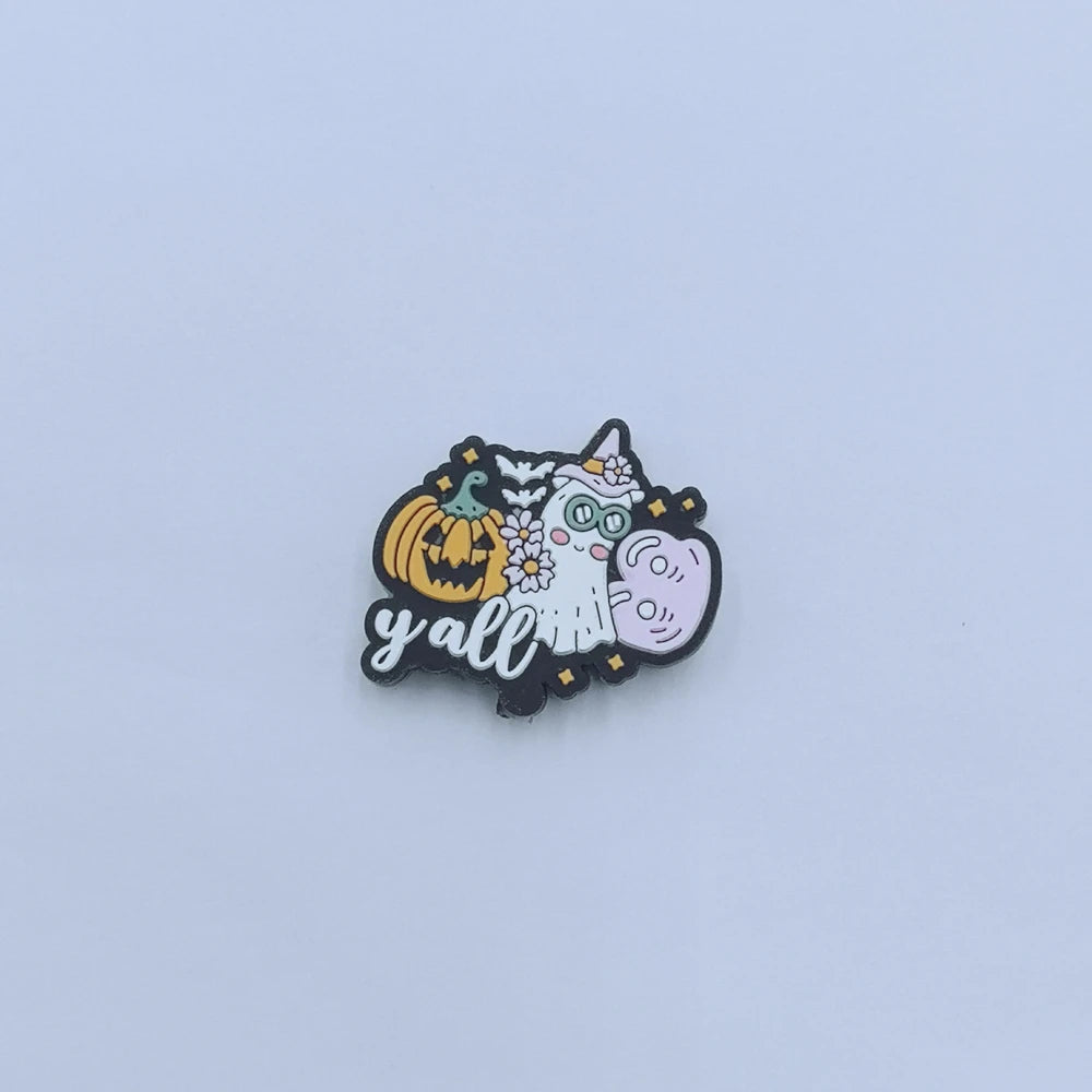 Flatback Halloween Ghost Series Silicone Focal Beads for DIY Pens Keychains