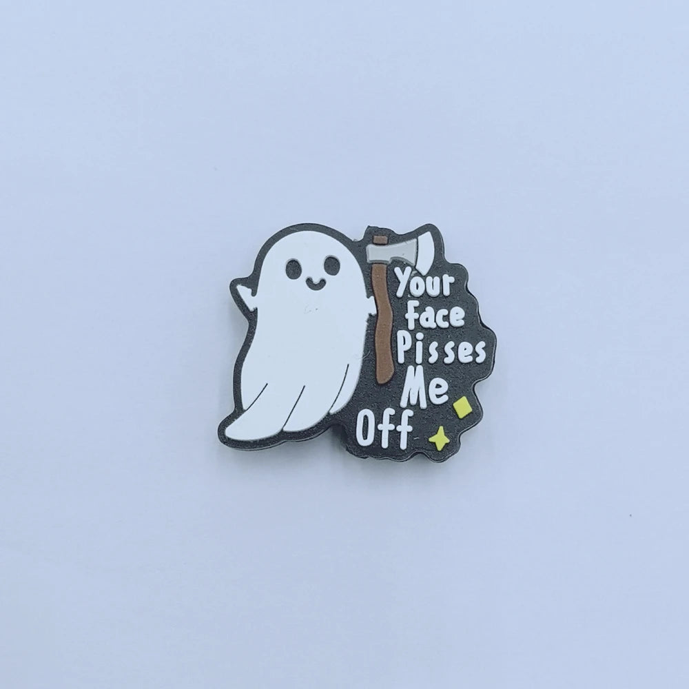 Flatback Halloween Ghost Series Silicone Focal Beads for DIY Pens Keychains