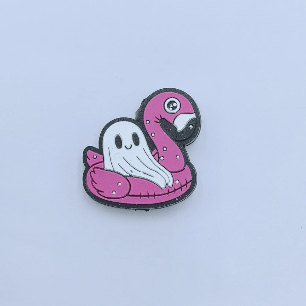 Flatback Halloween Ghost Series Silicone Focal Beads for DIY Pens Keychains