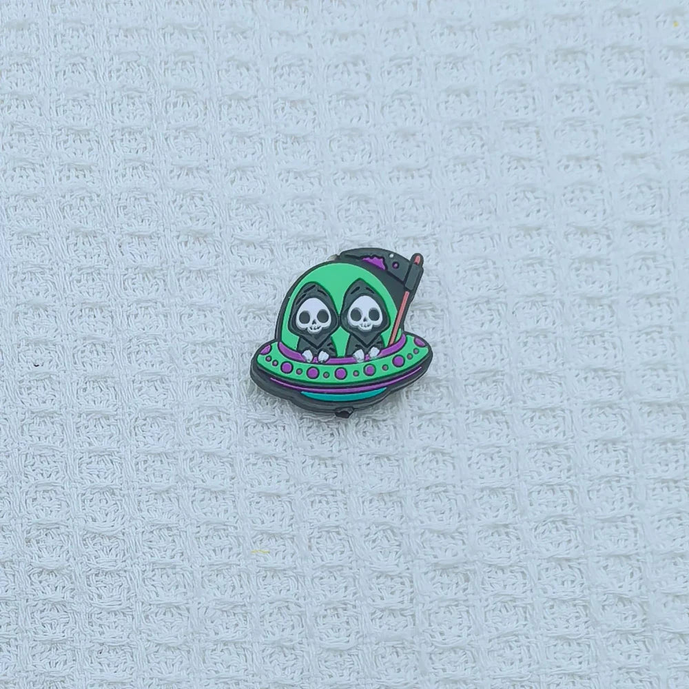 Flatback Halloween Ghosts Series Silicone Focal Beads for DIY Pens Keychains Bracelet