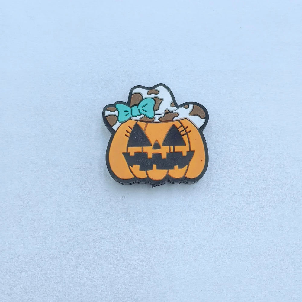 Flatback Halloween Pumpkin Series Silicone Focal Beads for DIY Pens Keychains