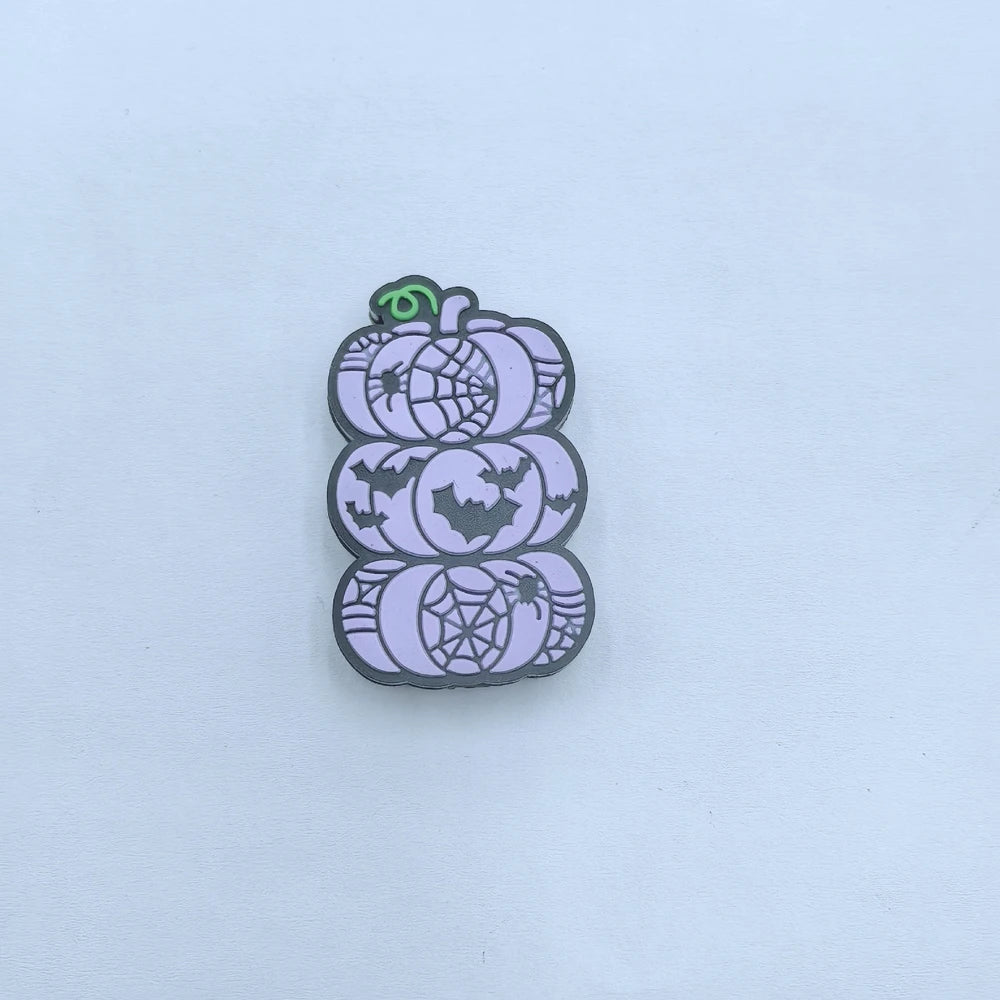 Flatback Halloween Pumpkin Series Silicone Focal Beads for DIY Pens Keychains