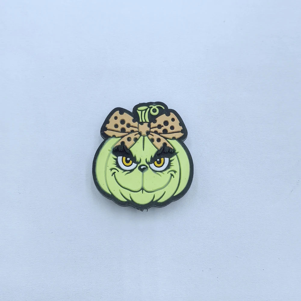 Flatback Halloween Pumpkin Series Silicone Focal Beads for DIY Pens Keychains