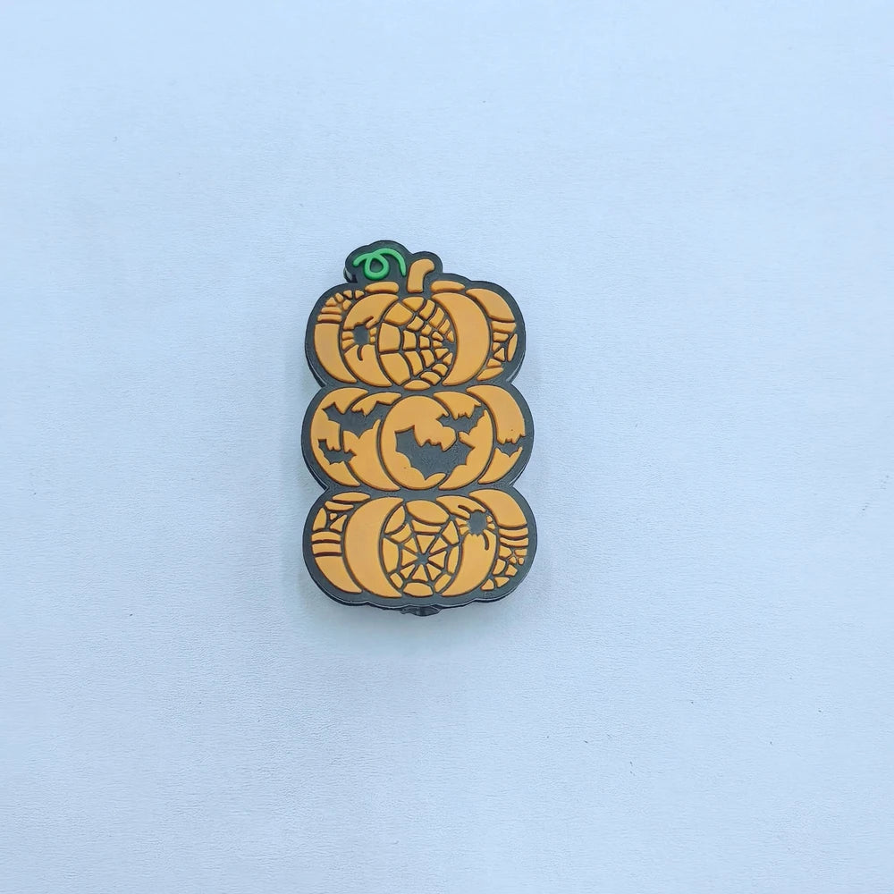 Flatback Halloween Pumpkin Series Silicone Focal Beads for DIY Pens Keychains