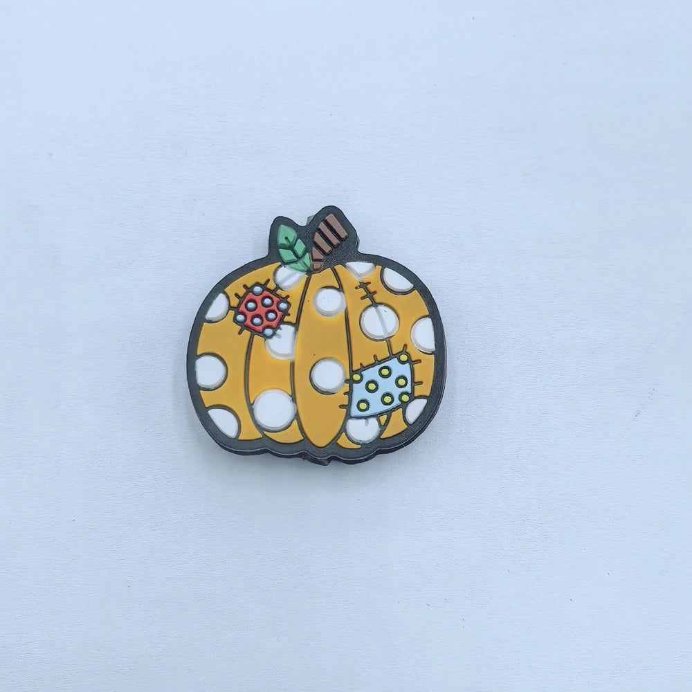 Flatback Halloween Pumpkin Series Silicone Focal Beads for DIY Pens Keychains