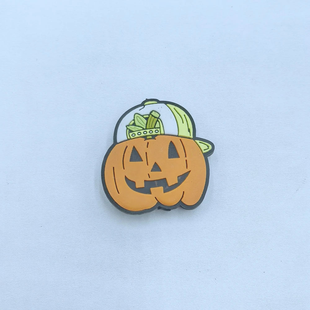 Flatback Halloween Pumpkin Series Silicone Focal Beads for DIY Pens Keychains