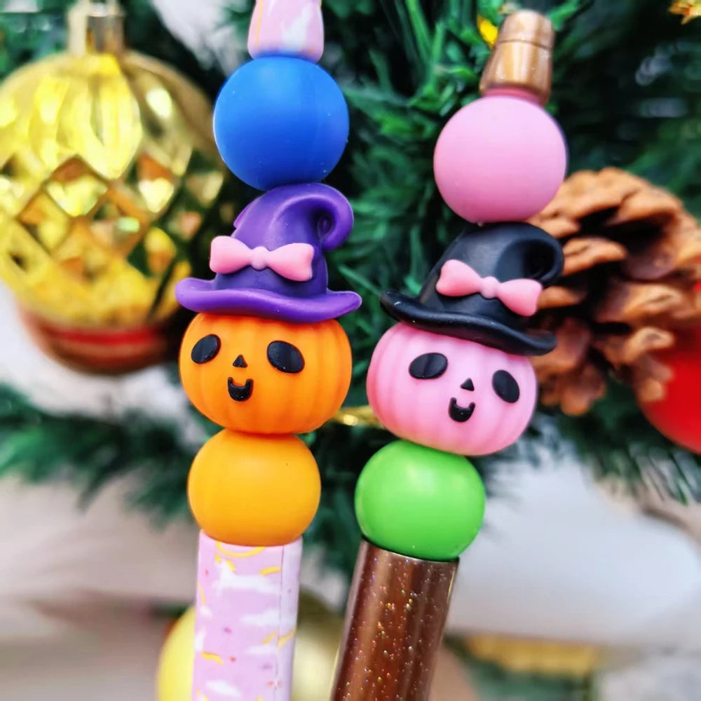 3D Halloween Pumpkins Silicone Focal Beads for DIY Pens Keychain Bracelet