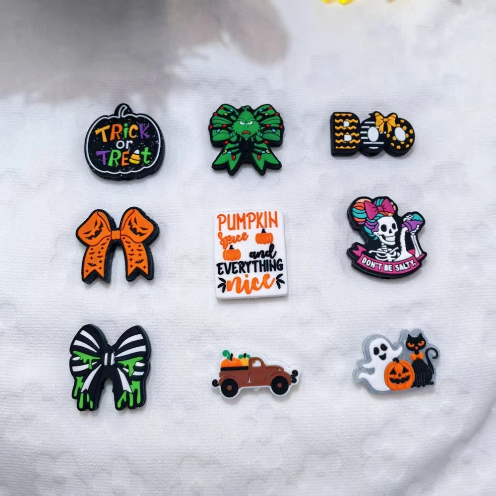 Flatback Halloween Series Silicone Focal Beads for DIY Pens Bracelet Keychains