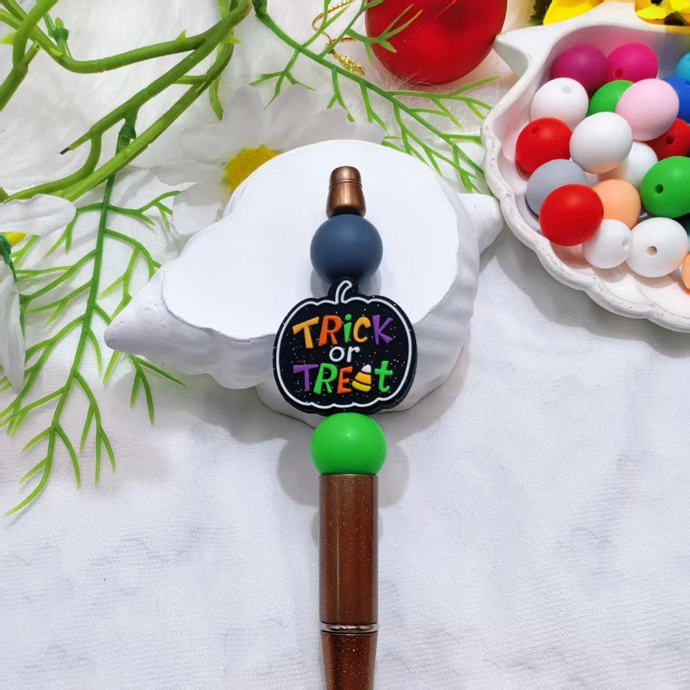 Flatback Halloween Series Silicone Focal Beads for DIY Pens Bracelet Keychains