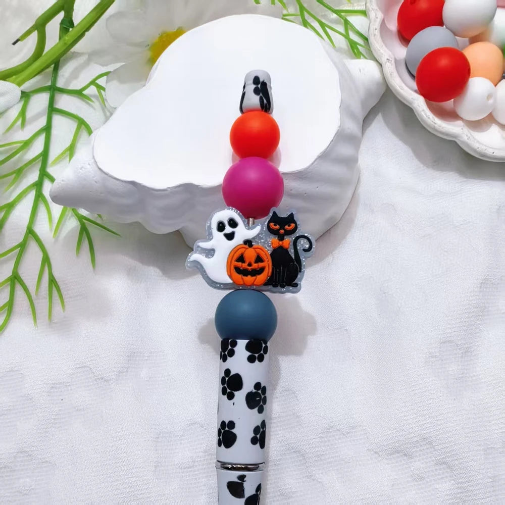 Flatback Halloween Series Silicone Focal Beads for DIY Pens Bracelet Keychains