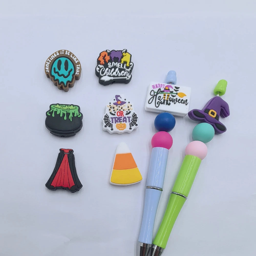 Flatback Halloween Series Silicone Focal Beads for DIY Pens Keychains