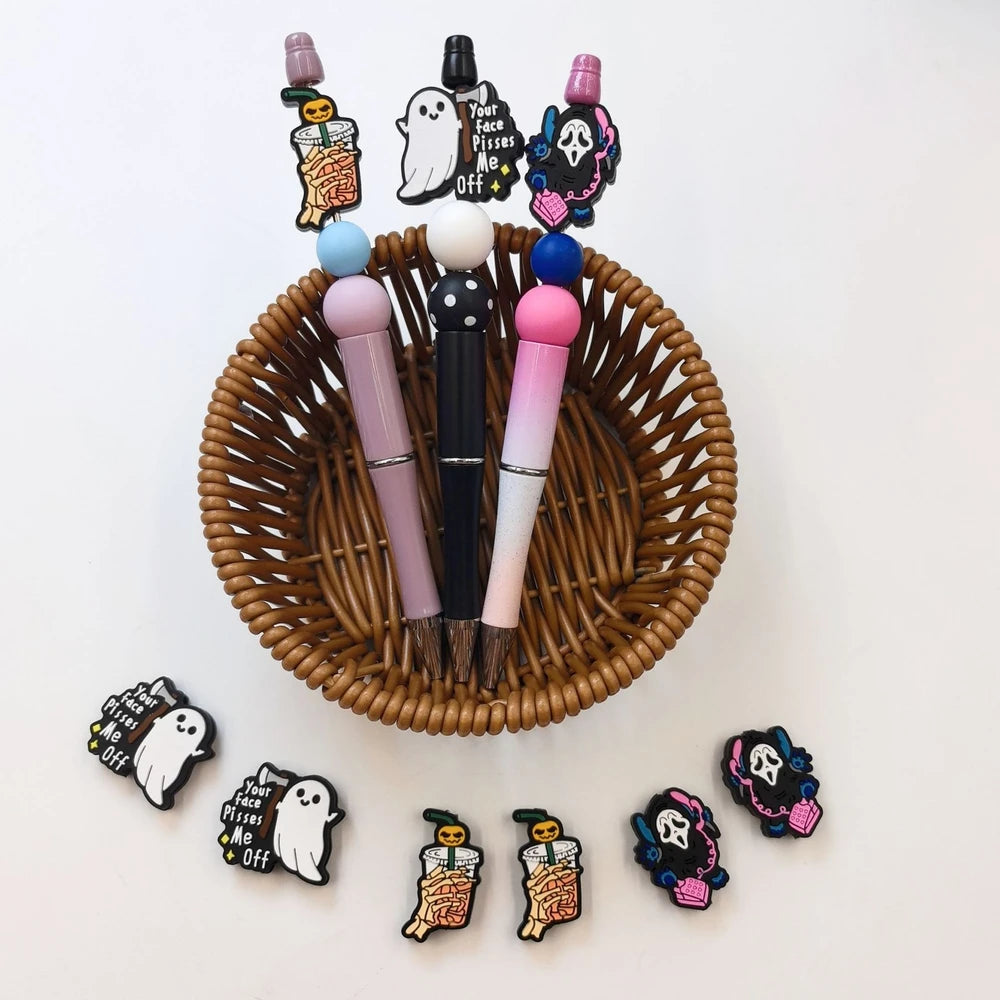 Flatback Halloween Series Silicone Focal Beads for DIY Pens Keychains Bracelet