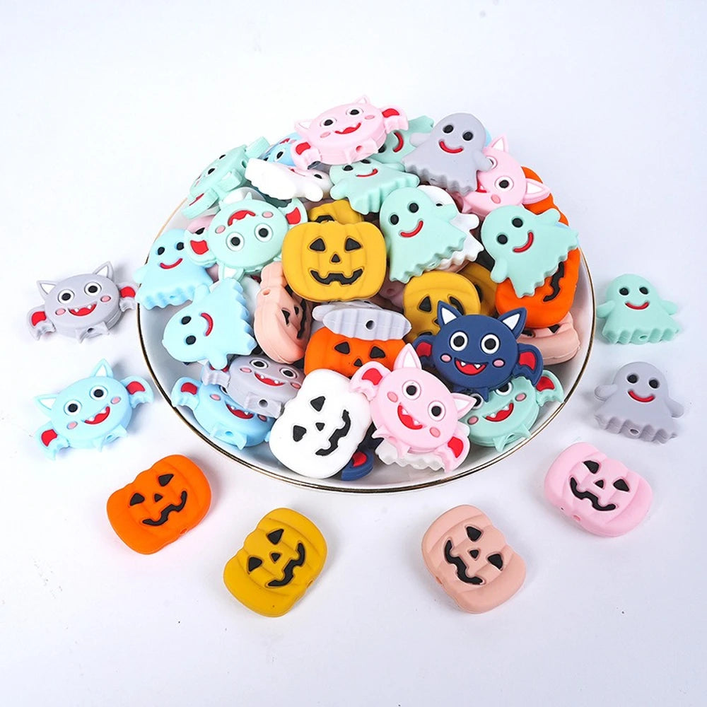 Flatback Halloween Silicone Focal Beads for DIY Pens Keychains