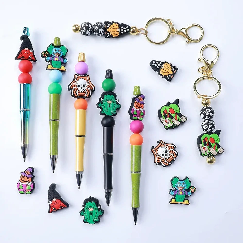 Flatback Halloween Silicone Focal Beads for DIY Pens Keychains