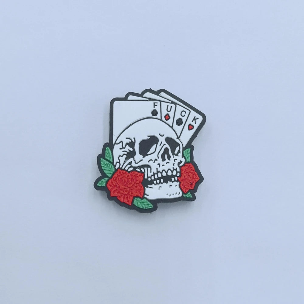 Flatback Halloween Skull Series Silicone Focal Beads for DIY Pens Keychains