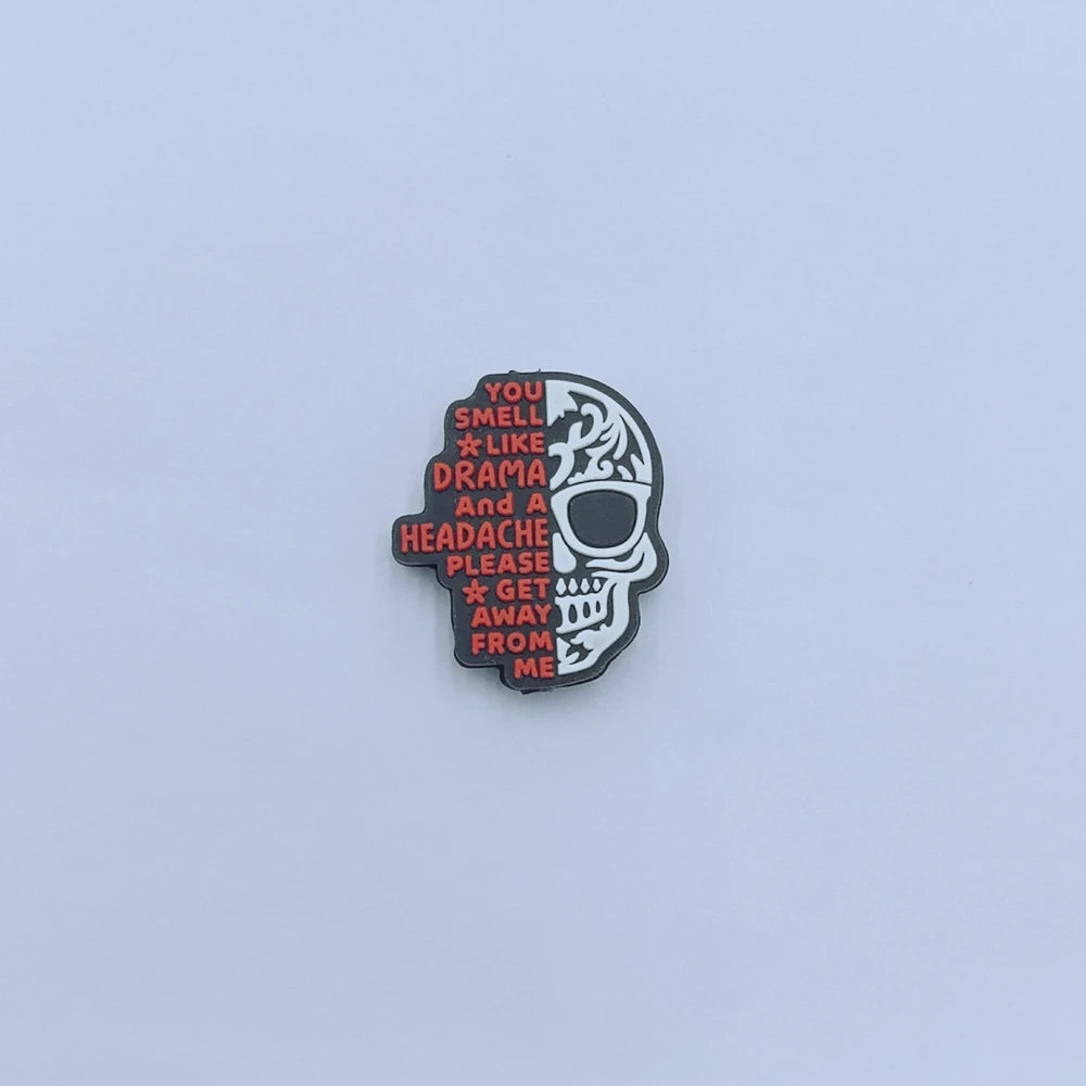 Flatback Halloween Skull Series Silicone Focal Beads for DIY Pens Keychains