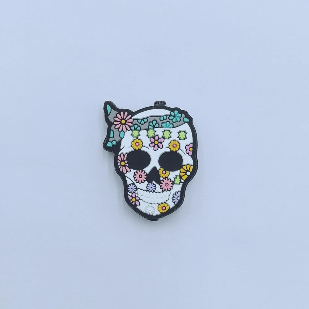 Flatback Halloween Skull Series Silicone Focal Beads for DIY Pens Keychains