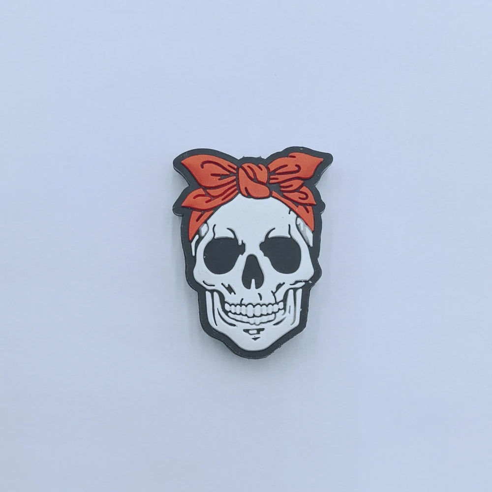 Flatback Halloween Skull Series Silicone Focal Beads for DIY Pens Keychains