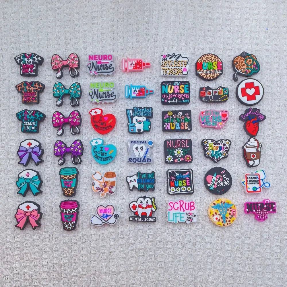 Flatback Healthcare Series Silicone Focal Beads for DIY Pens Bracelet Keychains