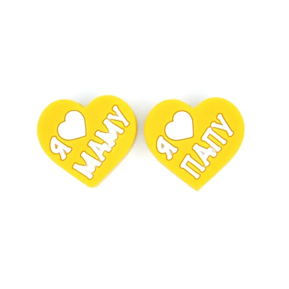 Flatback Heart Silicone Focal Beads for DIY Keychains Bracelet Pens