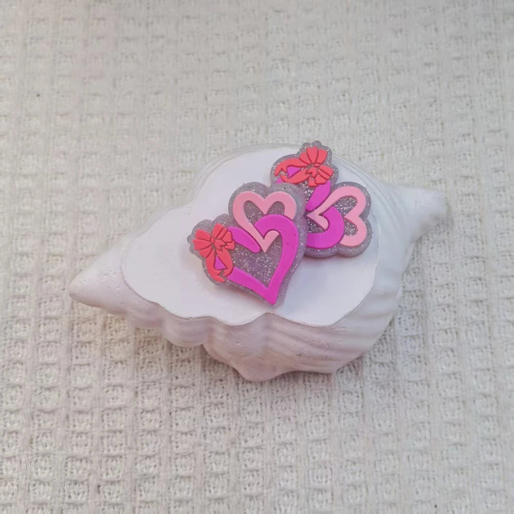 Flatback Heart Silicone Focal Beads for DIY Pens Bracelet Keychains